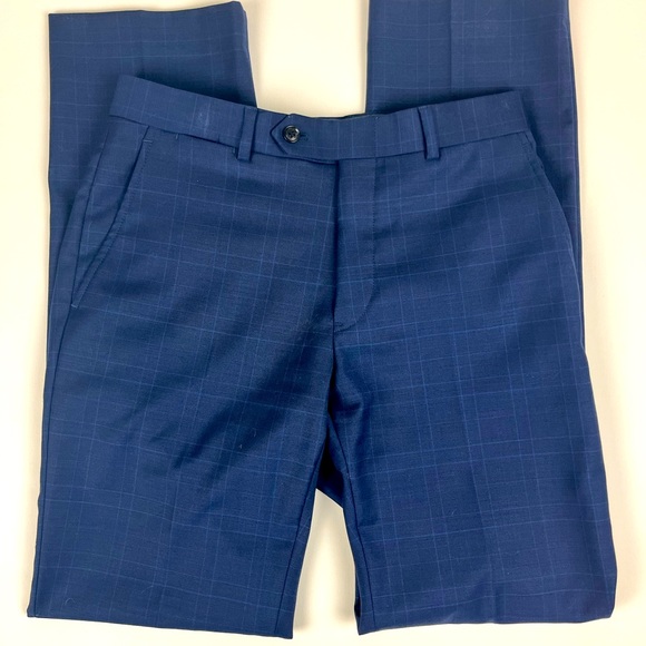 Tommy Hilfiger Navy Dress Pants w/Light Blue Checkered Pattern 30x32 - Picture 3 of 6